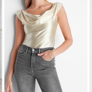 Satin off the shoulder Express bodysuit